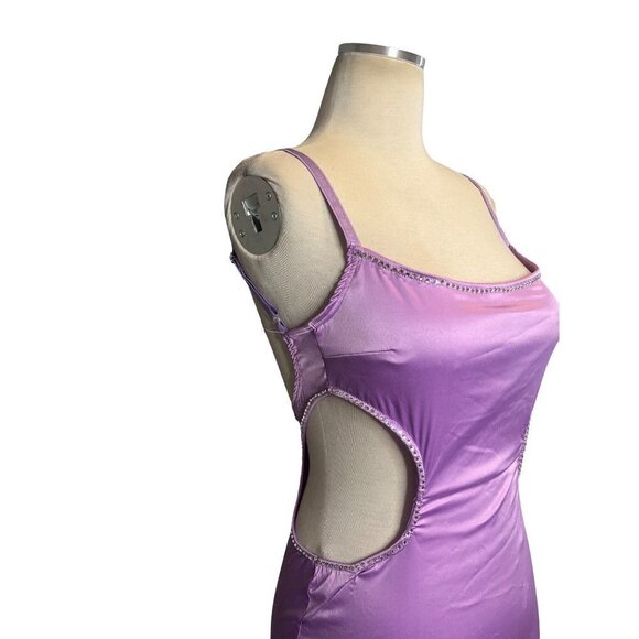OW Collection Elisha Cut out Dress in Purple Medium New Womens Crystals - Picture 8 of 15